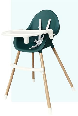 Trona portátil para bebé, trona multifunción con cierre de cinco puntos, material PP, cómoda de usar, tronas plegables para bebés y niños pequeños (Retro Green)