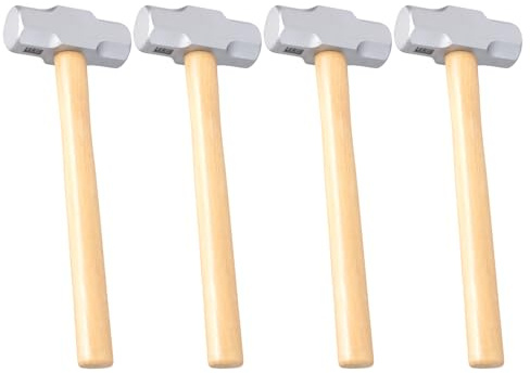 MUKCHAP 4 Pack 4 lbs Sledge Hammer, 14.7 inch Sledge Hammer with Wooden Handle for Demolition, Stake Driving, Cracking Stone and Concrete