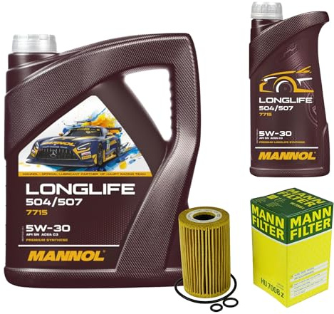 EISENFELS Inspektionspaket enthält 6 L Motoröl Longlife 504/507 5W-30 Ölfilter für Passat Variant 365 2.0 TDI 1.6 3C5 5N_