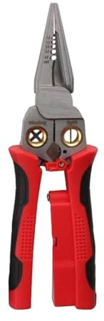 Pelacables eléctrico multifuncional 8 en 1 con tijeras for cortar y tensar cables.(Red)