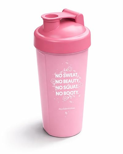 All Stars Protein Shaker 600ml Pink | Protein Shaker auslaufsicher & spülmaschinenfest, Wave Design in Rosa, sicherer Schraubverschluss, klumpenfreie Drinks