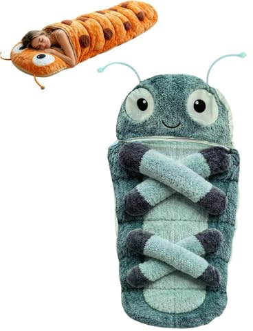 Hugging Caterpillar Sleeping Bags – Plush Cocoon Full-Body Lounger, Indoor Nap Pod, Pull Cord Hugging System, Cozy Reading Nest, Soft Convertible Sleeping Bag, Animal Sleeping Bags for Adults