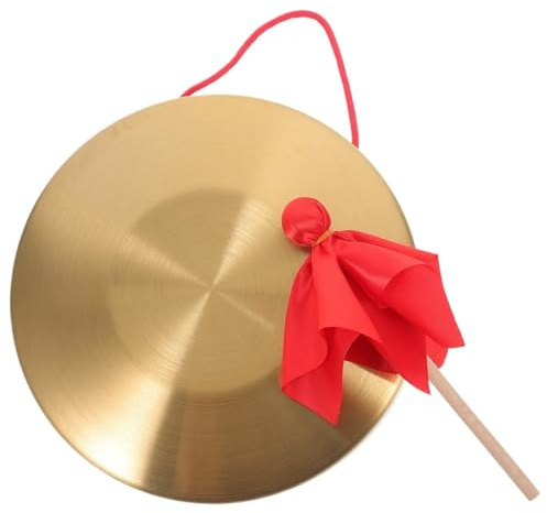 Gongs y platillos portátiles, Instrumento de percusión platillo gong mano cobre con varios tamaños sonido claro y fuerte(32X32X2.5CM)