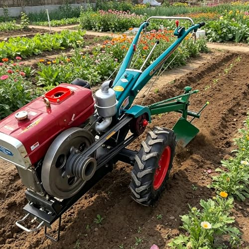 Mini motozappa a 2 ruote, trattore, coltivatore per giardino, fattoria, frutteto, terreno, diserbo e preparazione del terreno