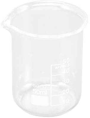 Alasum Vaso de Precipitados de Vidrio de 50ml, Vaso Medidor de Líquidos Fácil de Limpiar, Graduado para Uso Doméstico y Repostería