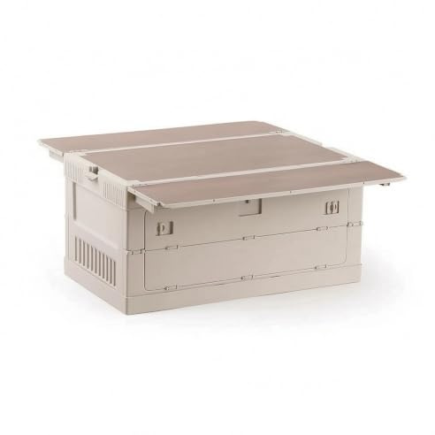 predolo Outdoor Aufbewahrungsbox Faltkiste Kiste, Grauweiß, Flache Oberfläche Ohne Halterung