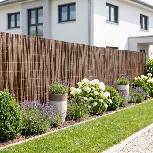 casa.pro Brise-Vue Canisse en Osier Hyssna 160 x 500 cm Naturel | extérieur, jardin, balcon, terrasse, habillage clôture, garde-corps palissade, fixation rapide, protection vent et soleil