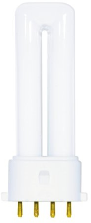 Satco S8361 4100K 5-Watt 2G7 Base T4 Twin 4-Pin Tube for Electronic and Dimming Ballasts , White