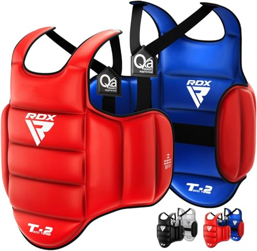 RDX TKD Plastron de Boxe Protection MMA Pro Advance Corps Chest Protector Garde Armour Petit(Réversible)