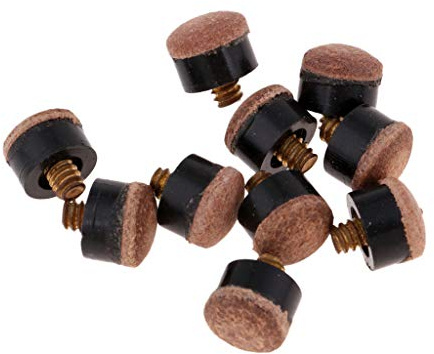 B Baosity 10x Schraubleder mit Metall-Gewinde Queue Tipps Billardqueue Queueleder Queuespitze - 11 mm