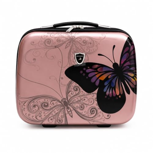 Vanity Case Rigide Rose Gold avec poignée et bandoulière - Madisson.