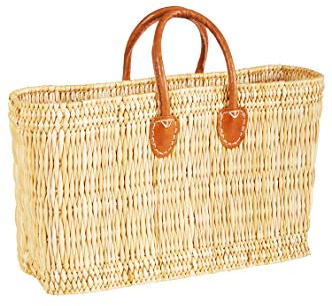 Bolsa de mimbre original de Ibiza Nativo, 46 cm, con hoja de palma marroquí, cesta de la compra trenzada, XXL, para hombre y mujer