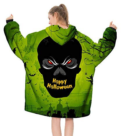 YLXD TV-Decke Kuscheldecke mit Ärmel,Halloween Mikrofaserdecke Fleecedecke,warm, weich, gemütlich,Fleece Sherpa Warme Decken für Erwachsene Frauen