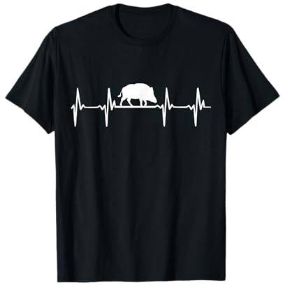T-Shirt Chasse pour Homme Sanglier Cadeau Chasse Hommes T-Shirt