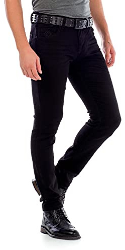 Cipo & Baxx Herren Jeans Hose Straight Fit Denim – Klassisch, Slim, Used Look