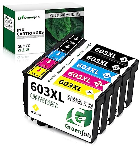 Greenjob 603XL Druckerpatronen für Epson 603 Tintenpatronen Kompatibel mit Epson Expression Home XP-2100 XP-2105 XP-3100 XP-3105 XP-4100 XP-4155 Workforce WF-2810 WF-2830 WF-2835 WF-2850 (5er-Pack)