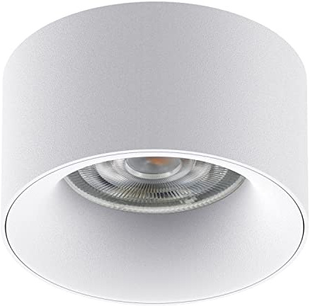 Maclean MCE457 Einbauleuchte Deckenleuchte mit GU5.3 MR16 Fassung für LED & Halogen Leuchtmittel bis 35W 70x40mm Einbaustrahler Aluminium Rund (1 Stück ohne Leuchtmittel, Weiß)