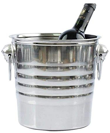 Seau a Glace Vintage pour Bouteille Seau à Glace en Acier Inoxydable, Seau à Glace à Champagne, Seau à Glace à vin Rouge, avec Pince à Glace (Size : 26 * 20.5 * 23cm)