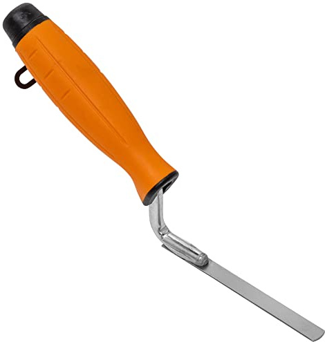 STRÜBER Edelstahl Fugenkelle 10 mm - Stoßfugenkelle mit Softgriff | Rostfrei, Gummigriff, Zum Verfugen, Made in EU
