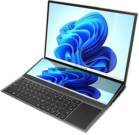 Dpofirs Laptop Touchscreen, Display Tattile Win10 11 per Laptop Aziendali e per Studenti con Doppio Schermo da 16 Pollici e 14 Pollici, SSD PCIe NVMe M.2 da 512 GB, Laptop DDR4 da