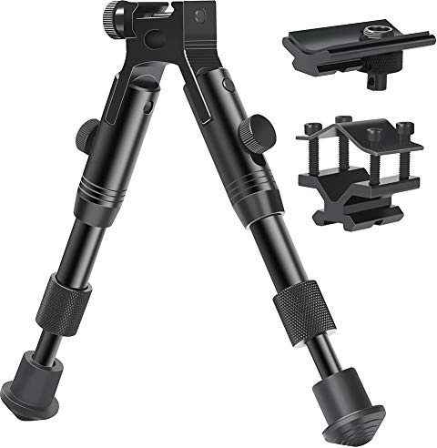 Feyachi 3 in 1 Tactical Rifle Bipod + Rail Mount Adapter + Barrel Clamp Einstellbare Höhe von 6,3 bis 6,9 für die Jagd