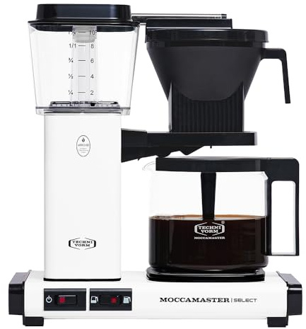 Moccamaster 53823 KBG Select UK Filter-Kaffeemaschine, Aluminium, 1520 W, 1,25 Liter, mattweiß