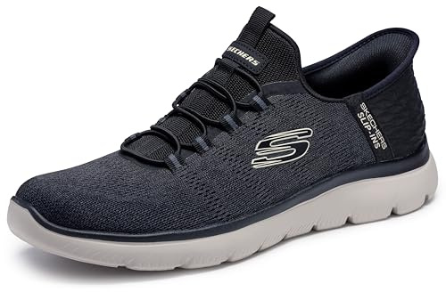 Skechers Hombre Summits Key Pace Slip-In ENTRENADOR, Black Mesh W, 47.5 EU