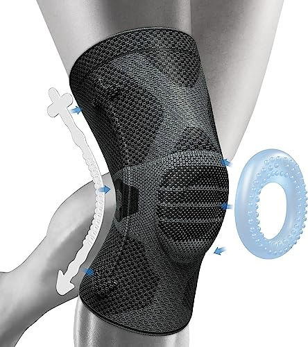 NEENCA Knästöd, komprimerat knäbandage med patella gelkuddar och fjädersidostabilisatorer, medicinska knäskydd för löpning, menisk spricka, artrit, ledsmärtlindring, ACL, återhämtning