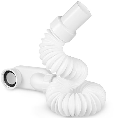 Uonlytech Kit De Vidange De Baignoire Et Flexible Et Autoportant Siphon Plat À Profil Bas Pour Drain Baignoire