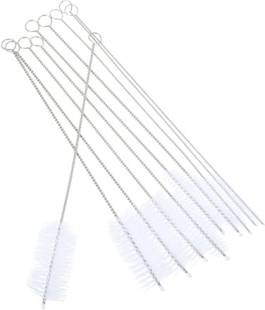 Ipetboom 10 STK Nylonbürste Augenreiniger Wasserleitungen Für Nylon-rohrbürste Stroh Schmuck Flasche Für Kühlerbürste Schaumreiniger Ablassen Brille Schlauch Heim Sauber Flaschenbürste Weiß