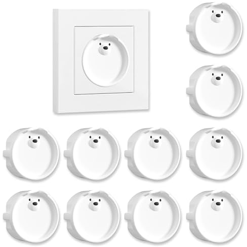VntMQP 10 Stück F Steckdosenabdeckung, Silikon steckdosensicherung Dekorative Abdeckung/Staubschutz, Küche/Waschraum Spritzwassergeschützte steckdosen abdeckung (10 Weiß)