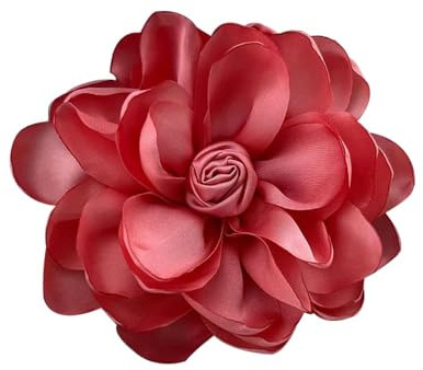 IMINI 100 mm Blumen Brosche Große Stoff Brosche Klassische Handgefertigte Zarte Broschen für Party Hochzeit Tanz Bankett für Damen Kleidung Accessoires (Rosa)