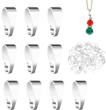 ZEYIYER 100 unidades de ojales, colgantes, trabillas para colgante, ojales, cierre de cadena, clip para manualidades, trabillas para colgantes, ojales, accesorios, trabillas para joyas, colgantes,