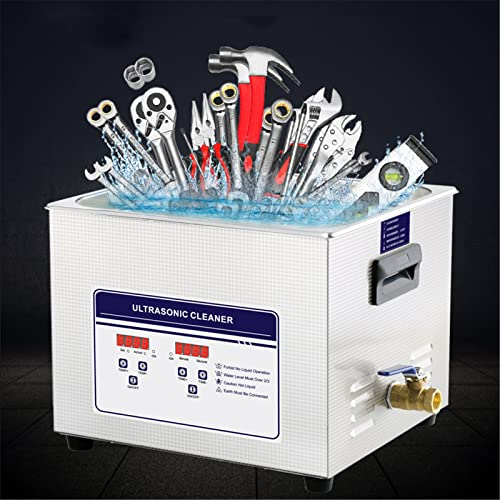 Jrcfnss 10L Ultrasonic Cleaner, Professional Ultrasonic Cleaning Machine with Timer & Heater, Commercial Laboratory Cleaner Bath for Jewelry, Eyeglasses, Metal Parts, Circuit Board