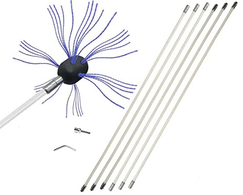 HANFEN Schornsteinfeger-Set, 10 Meter Schornsteinfeger, Nylon-Pelletofen-Kehrset for Reinigen Von Metall- Oder Ziegelschornsteinen(6 m)