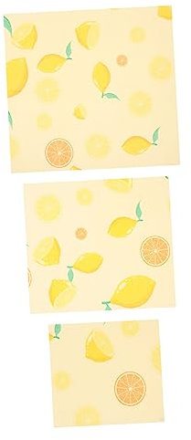 Ipetboom 3pcs Beeswax Fresh-Keeping Cloth Sustainable Wax Cloth for Food Storage Wrap Washable Reusable Beeswax Bowl Cover Food Wrapping