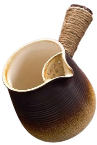 Handmade Coarse Pottery Turkish Coffee Pot Stove Top with Large 700ml Capacity for Outdoor Kitchen
