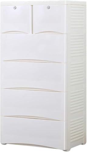 SHANYAYALI Kinder-Aufbewahrungsschrank, Kunststoff-Schublade, Spind, Babyschrank, Kommode (Beige, 6 Ebenen)
