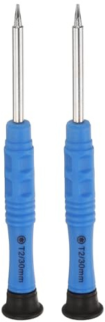 sourcing map 2pcs T2 Torx Mini Screwdriver 3mm Torx Head 87mm Length for Small Appliances Repairs, Blue