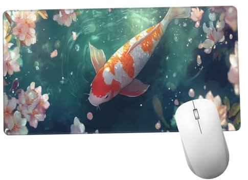 Verde Alfombrilla Ratón 600x300x3mm Alfombrilla Raton XXL Grande con Base de Goma Antideslizante, Lavable, Accesorios Gaming Koi, Ordenador Gamer Regalos, Mouse Pad Gaming Mejora La Velocida Y1062