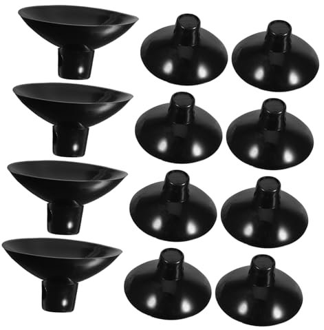 POPETPOP Suction Cup Cord Clip 20pcs Silicone for Smooth Walls Black