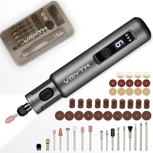 iPen E1 Cordless Rotary Tool 3.7V Rotary Tool Set, 52 Accessories, 6-Speed Adjustable, LED Shadowless Light, Type-C, Suitable for DIY and Polishing and Grinding Glass, Metal, and Gems