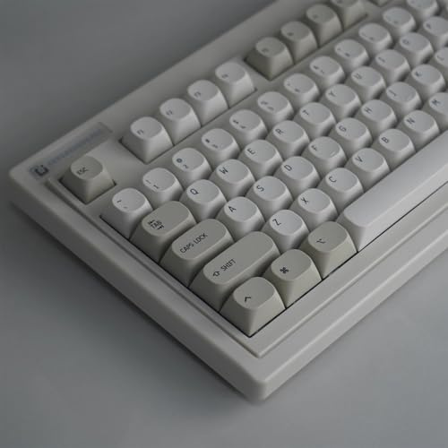 119 Tasten PBT Dye Sub Tastenkappen Ma Profile Keycaps passend für 60% 65% 95% Cherry MX-Schalter, mechanische Tastatur (Grau)