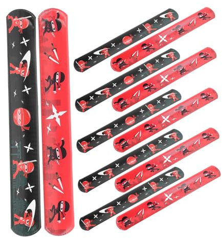 Milisten Ninja Klatscharmbänder Für Kinder 12 Stück Spiel Schnapparmbänder Mit Stabilem Pvc Flexible Party Armbänder Als Gastgeschenke