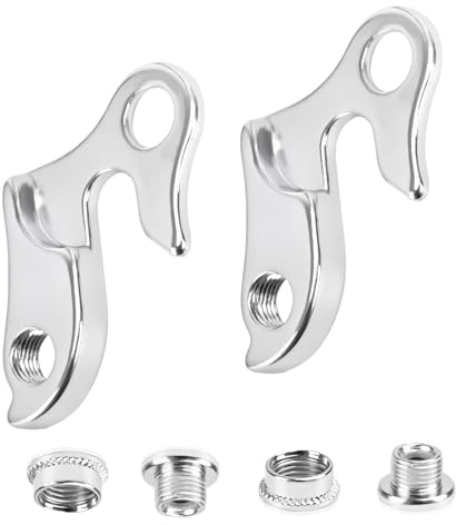 Batheidon Forcellino Cambio Bicicletta MTB-Strada Lega di Alluminio Supporto Telaio Ricambio Protegge Il Telaio Accessorio di Ricambio con 2 Viti Taglia Unica Argento Confezione da 2