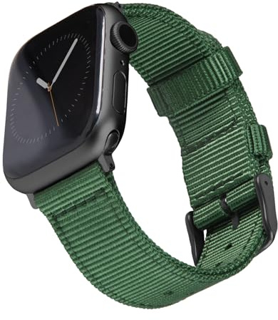 Archer Watch Straps - Premium Nylon Straps for Apple Watch (Forest Green, Black, 40/41/42mm)