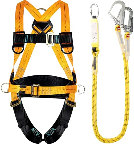 Klettergurt Herren, Ganzkörpergurte Absturzsicherungsset, Tragfähigkeit 100 Kg Absturzsicherungsausrüstung, Es eignet Sich zum Bergsteigen, Arbeiten in Großen Höhen