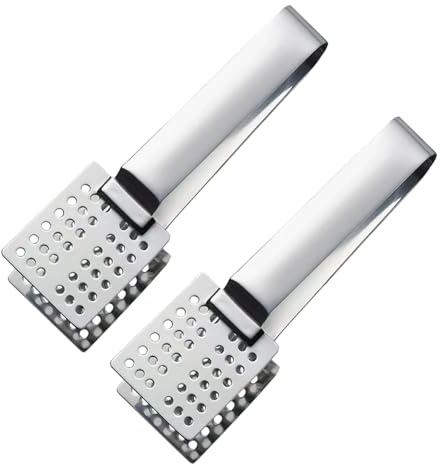2PCS Tea Bag Squeezer, Stainless Steel Teabag Squeezer Tool, Tea Bag Strainer Tongs for Squeezing Tea Bags and Crushing Ice Cubes