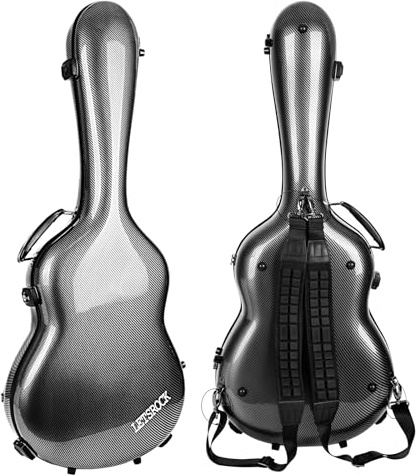 LETSROCK FUTI1 Gitarrenkoffer für Konzertgitarre, Schwarz