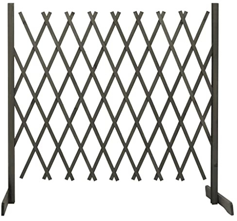 Clôture de jardin grise 180 x 100 cm, sapin massif extensible, brise-vue pour plantes grimpantes, brise-vue d'extérieur robuste pour parterres de fleurs
